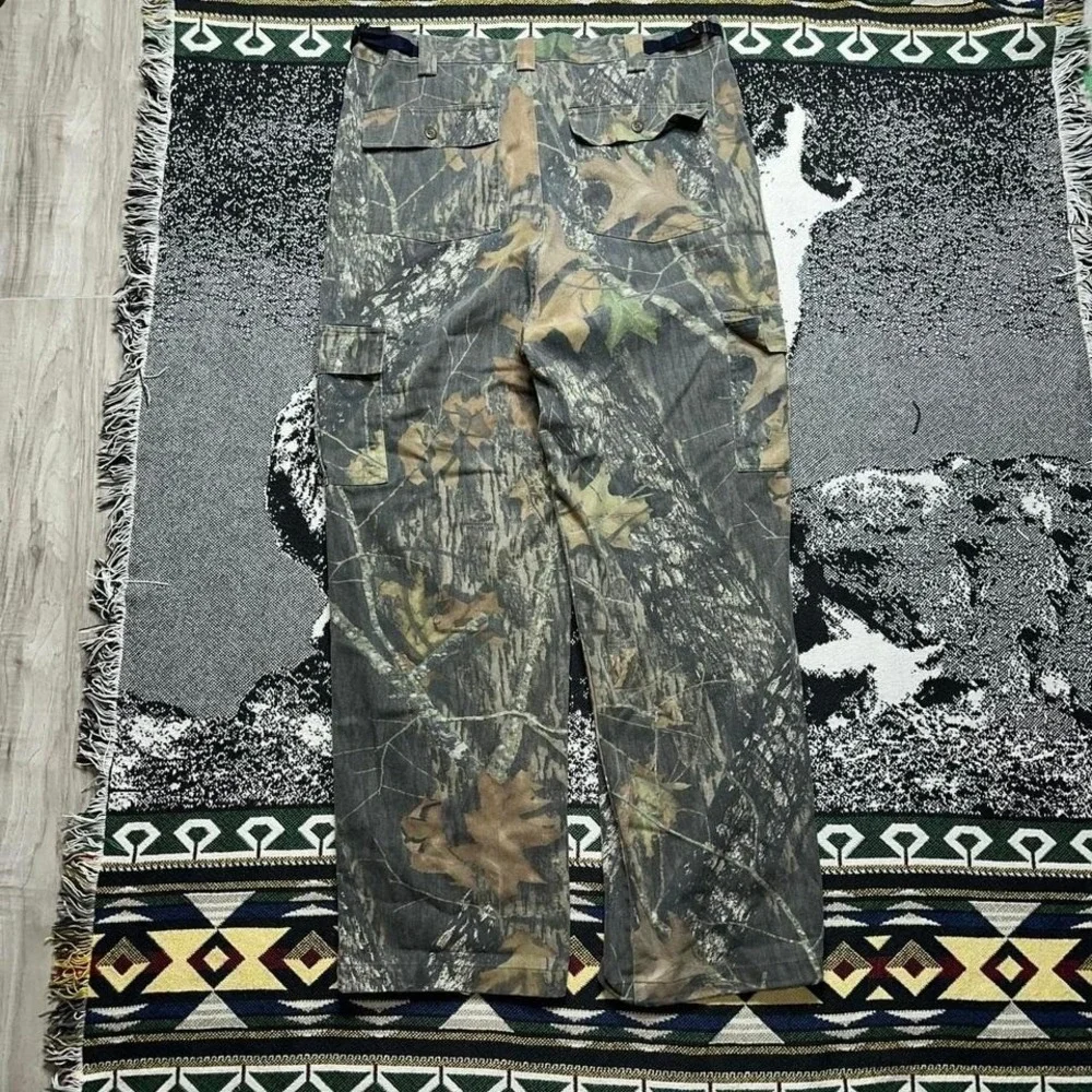 Vintage super baggy faded realtree camo cargo pants w/adjustable waist - Picture 2 of 8